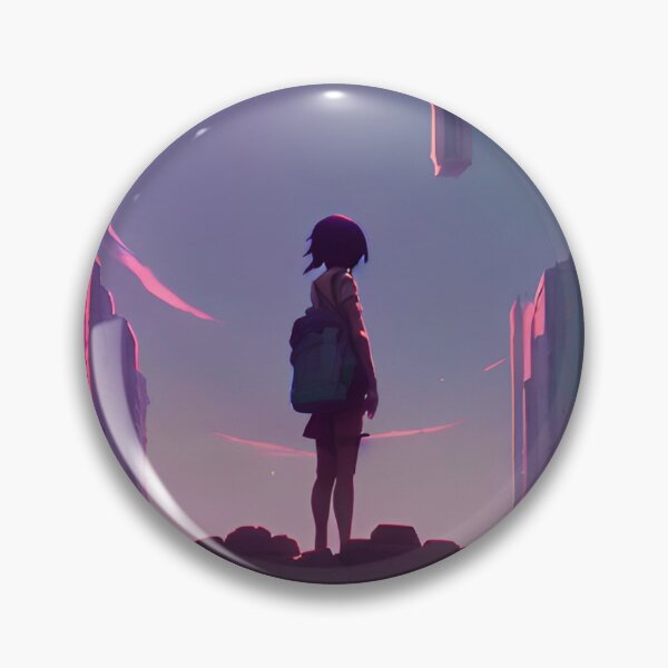 Item preview, Anime Girl in Magical Streets Sun Lofi Scenario Landscape designed and sold by Trendy-Now.
