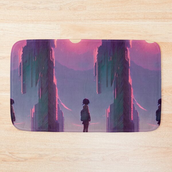 Item preview, Anime Girl in Magical Streets Sun Lofi Scenario Landscape designed and sold by Trendy-Now.