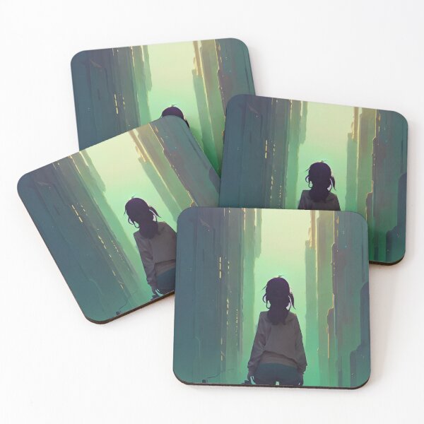 Item preview, Anime Girl Vibing in Streets Lofi Scenario Landscape designed and sold by Trendy-Now.