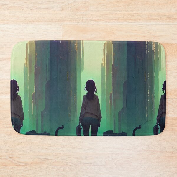 Item preview, Anime Girl Vibing in Streets Lofi Scenario Landscape designed and sold by Trendy-Now.