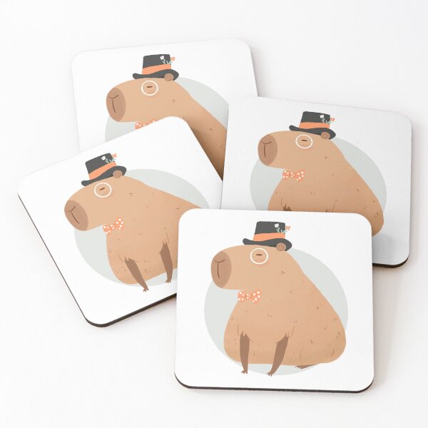 Item preview, Funny cute gentlemen capybara illustration - an adorable capybara with a gentlemen hat designed and sold by Yarafantasyart.