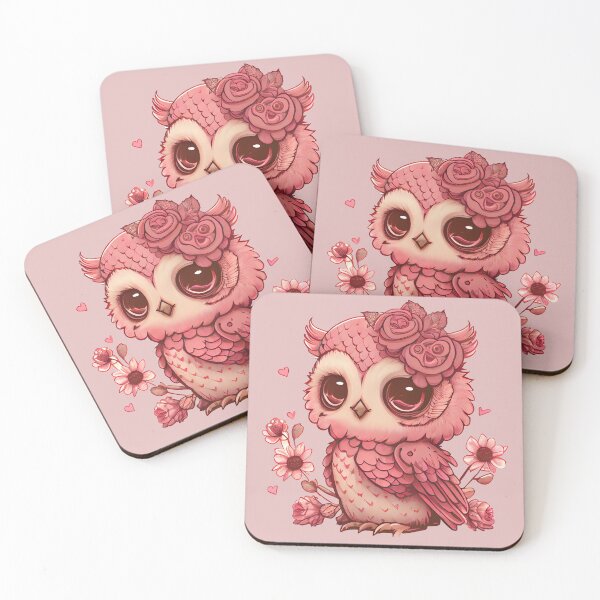 Item preview, Cute Pink Valentine Owl with Roses, Bride Owl, Tiny Owl , gift for owl lover, I’ll Owl ways love you, owl Valentine, coffee valentine designed and sold by Mumzy2many.