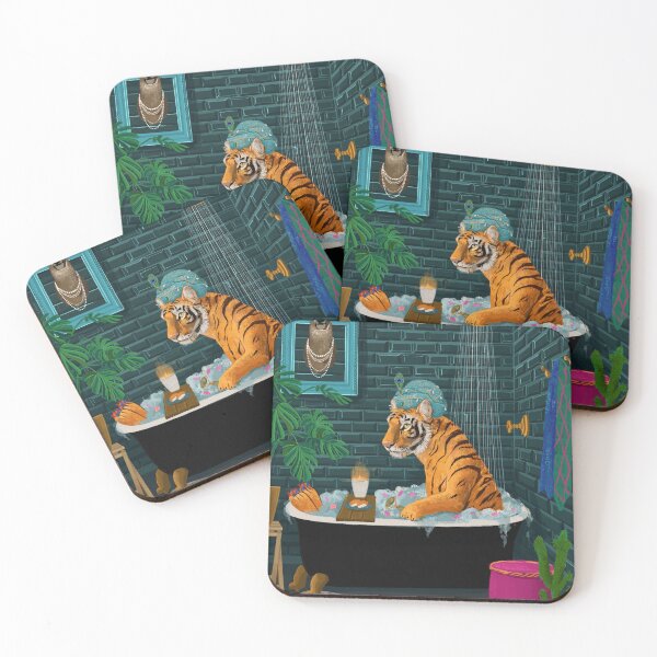Item preview, Tigress in the bathroom designed and sold by Ekaterina Khozatskaya.