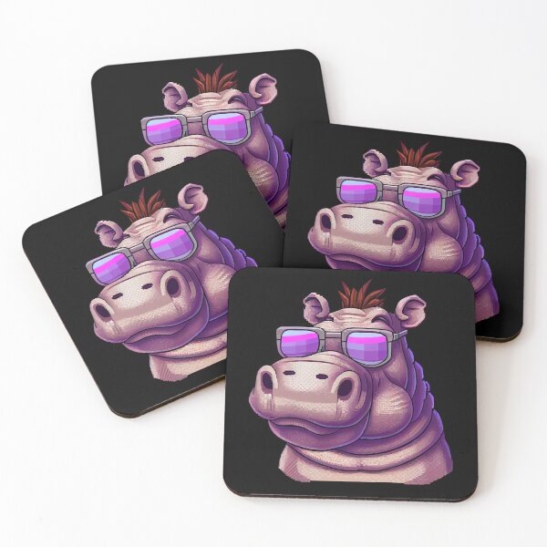 Item preview, Hippo with sunglasses. designed and sold by Pixelarium.