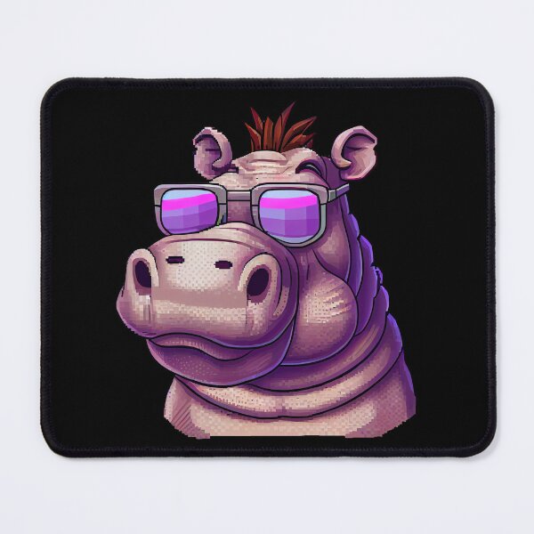 Item preview, Hippo with sunglasses. designed and sold by Pixelarium.