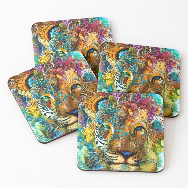 Item preview, Tiger with exotic flowers, Safari animals, Majestical Tigress designed and sold by Huesoffun.