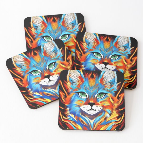 Item preview, AI Generated Art, Fire Lynx Colourful Ink Drawing designed and sold by ACC .