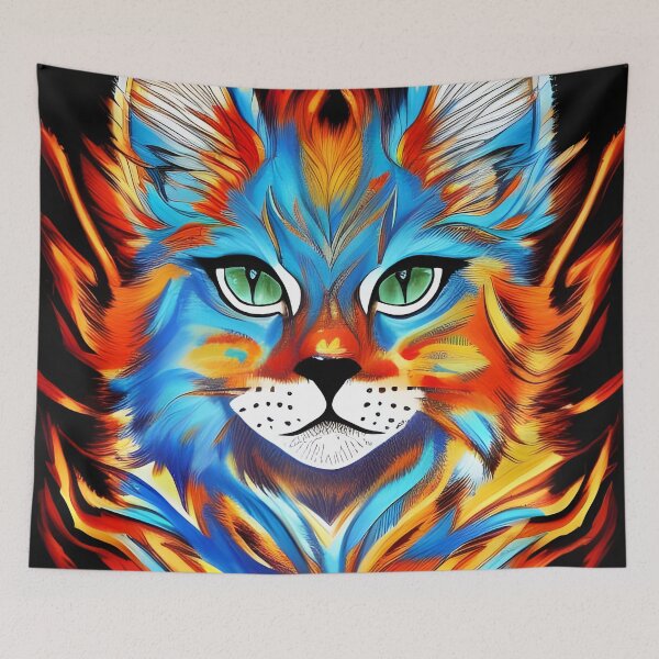 Item preview, AI Generated Art, Fire Lynx Colourful Ink Drawing designed and sold by ACC .