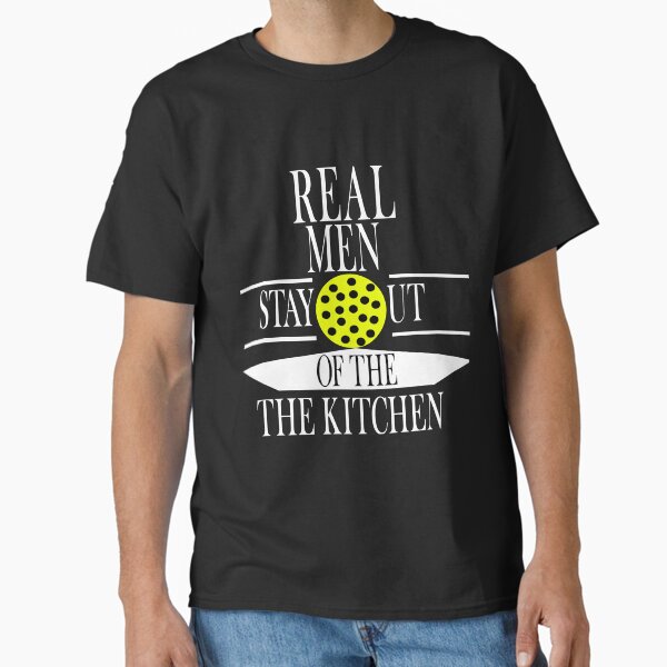 Item preview, Real Men Stay Out Of The Kitchen Funny Pickleball Paddleball Sticker designed and sold by CuteHigh01.