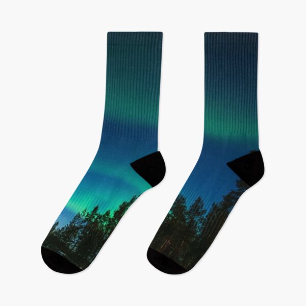 Item preview, northern lights - auroras over forest  designed and sold by Durgaa D.