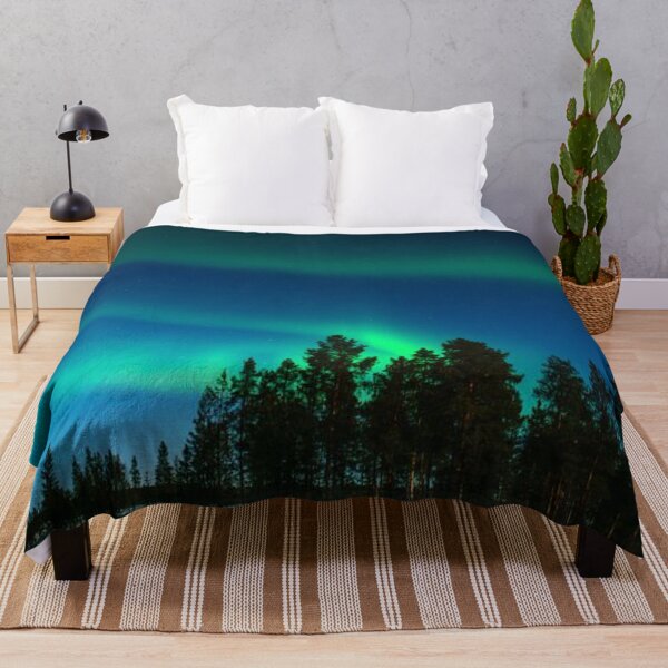 Item preview, northern lights - auroras over forest designed and sold by Durgaa D.