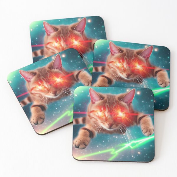 Item preview,  Space Super Hero Cat with Laser eyes  designed and sold by vega777art.