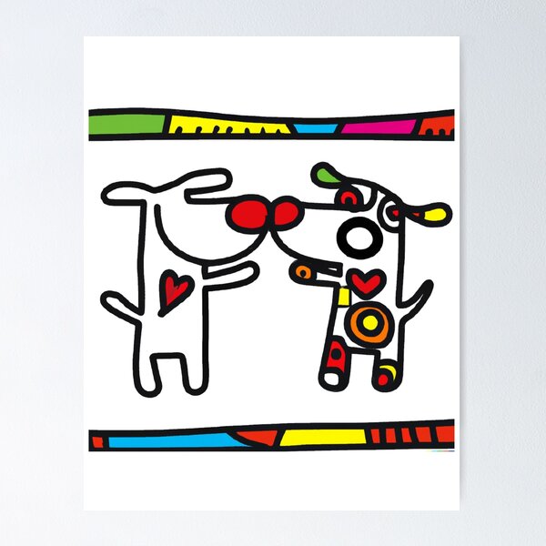Item preview, Abstract Heart Dogs designed and sold by kookycomet.