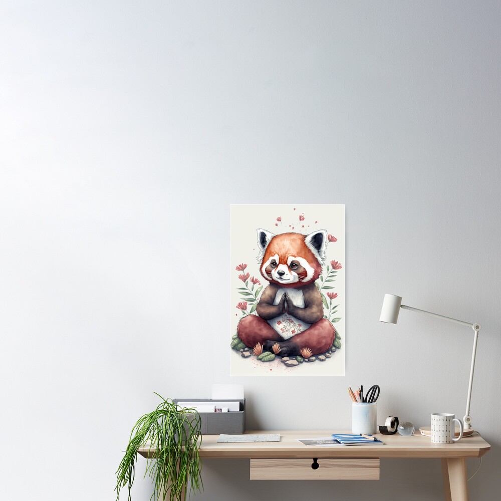 Cute Red Panda Yoga Graphic by mokshastuff · Creative Fabrica