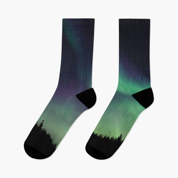 Item preview, northern lights - auroras over dark forest  designed and sold by Durgaa D.
