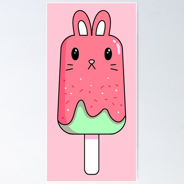 Item preview, bunny popsicle-watermelon  designed and sold by gummieturtle.
