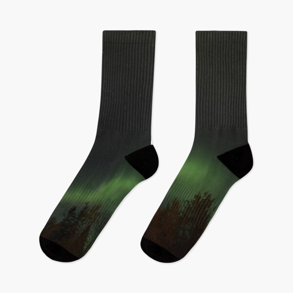 Item preview, northern lights - auroras over dark forest  designed and sold by Durgaa D.