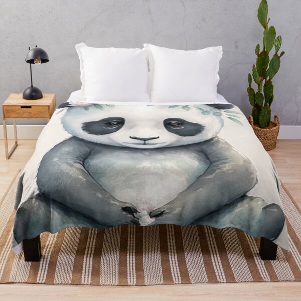 Item preview, Yoga Panda kawaii watercolor designed and sold by printiesart.