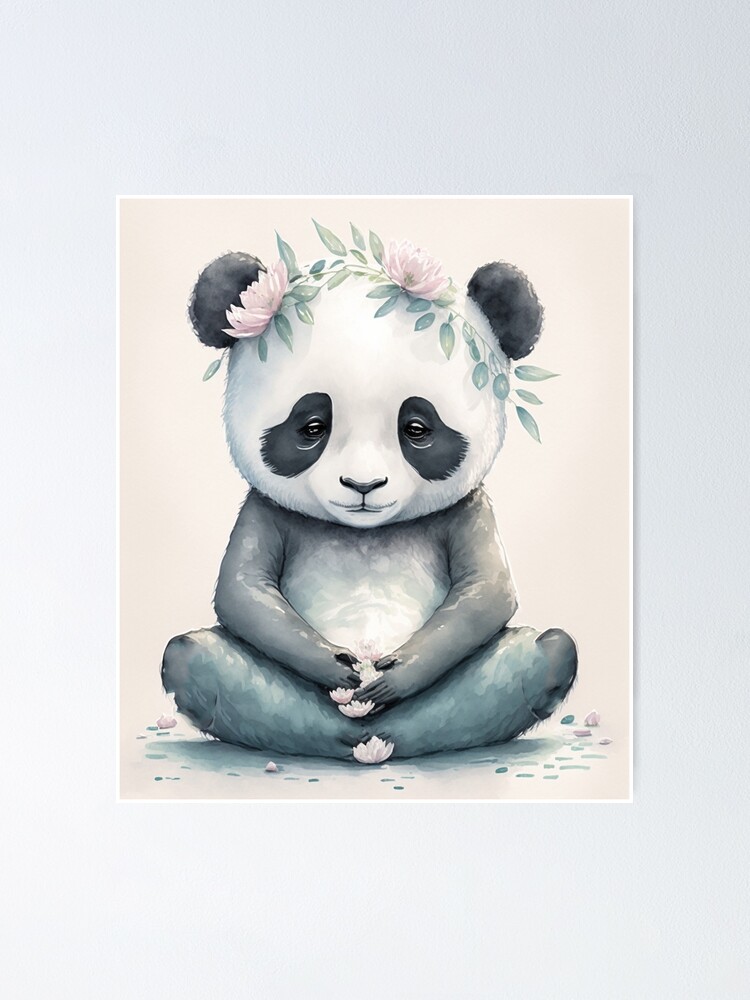 Panda Bear Yoga Art Print