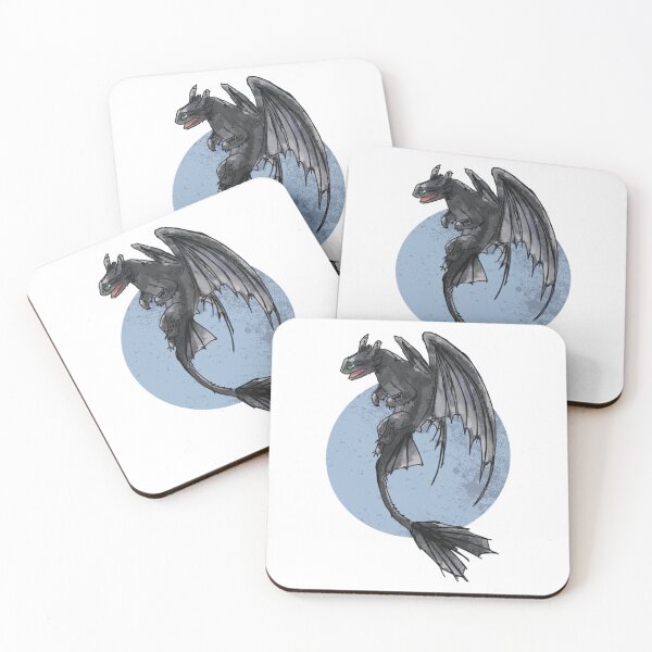 Item preview, Toothless known as Night Fury from How to Train Your Dragon Movie in Cool Watercolor Art Fly to the Moon   designed and sold by austinrussell43.