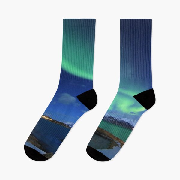 Item preview, northern lights - auroras over lake designed and sold by Durgaa D.