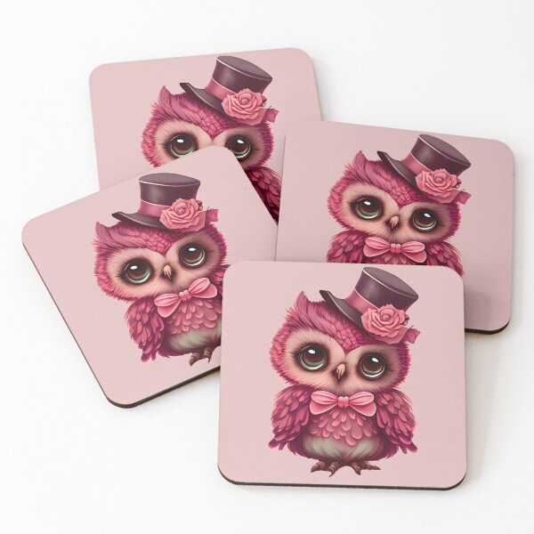 Item preview, Cute Pink Valentine Owl in top Hat, Tiny Owl , gift for owl lover, I’ll Owl ways love you, owl Valentine, coffee valentine designed and sold by Mumzy2many.