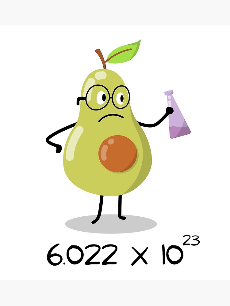 Discover Avogadro's Number Pun. Cute Avocado Premium Matte Vertical Poster