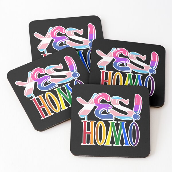 Item preview, YES! Homo LGBT-positive lesbian gay pride rainbow designed and sold by incurablehippie.
