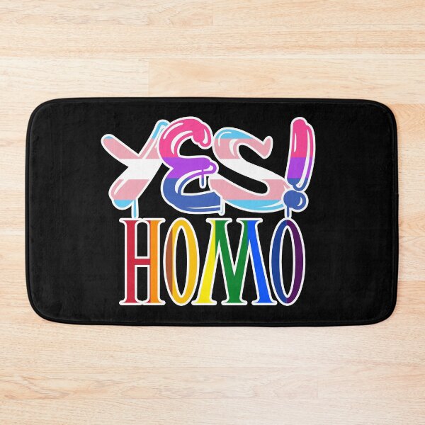 Item preview, YES! Homo LGBT-positive lesbian gay pride rainbow designed and sold by incurablehippie.
