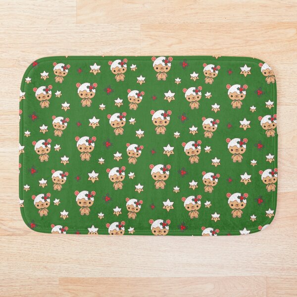 Item preview, Christmas Pattern, green background. Gingerbread Bear designed and sold by Pligo.