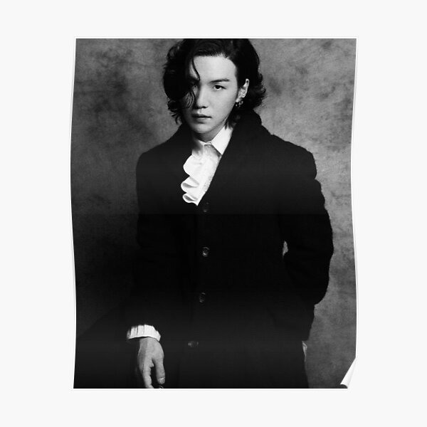"BTS Suga Ig black and white" Poster for Sale by minikim Redbubble