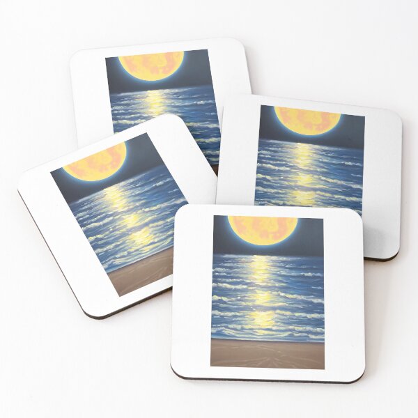 Item preview, Moonlight Beach Night Wall Art designed and sold by OPierreArt.