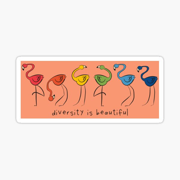 Diversity Flamingoes Sticker