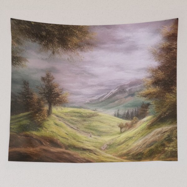 Item preview, pastoral landscape painting designed and sold by CottagePop.