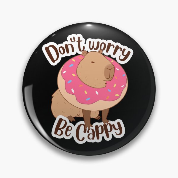 Item preview, Donut worry be cappy - don't worry be happy cute Capybara illustration for capybara lovers designed and sold by Yarafantasyart.
