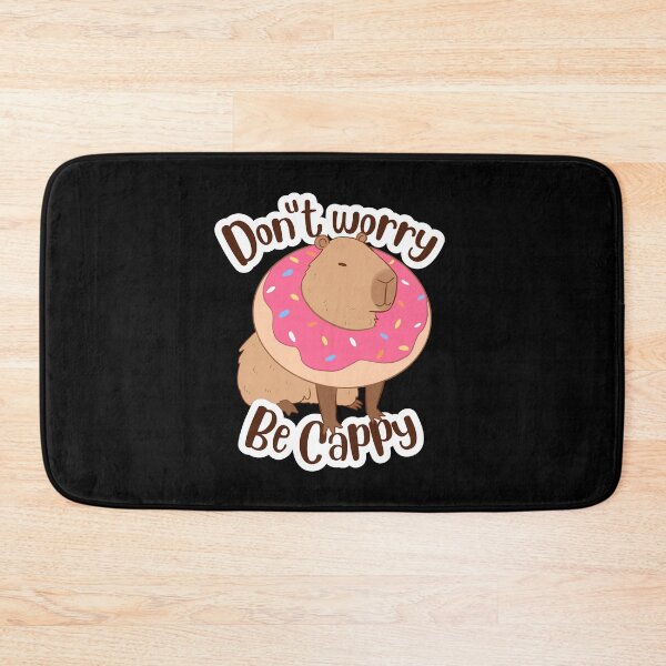 Item preview, Donut worry be cappy - don't worry be happy cute Capybara illustration for capybara lovers designed and sold by Yarafantasyart.