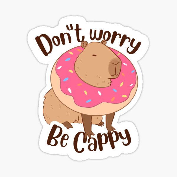 Cute funny capybara with a doughnut for capybara lovers Sticker for Sale  by Yarafantasyart in 2023