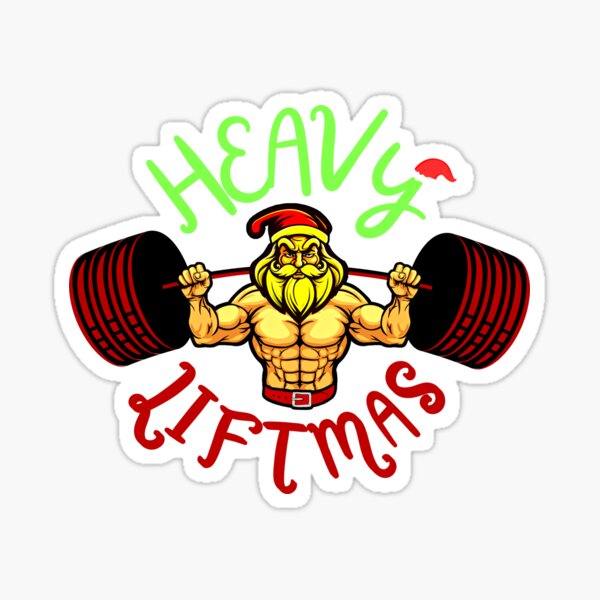 Christmas Weightlifting Gym Rat' Sticker