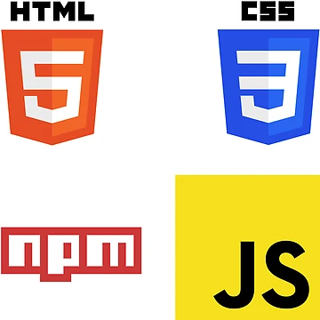 Artwork thumbnail, HTML, CSS, npm, and JavaScript Combo Pack Sticker by deepak-gangwar