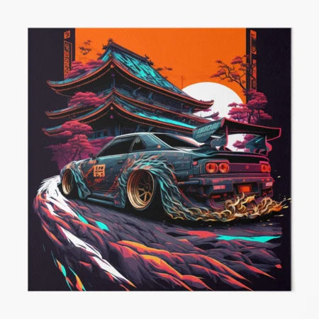 Japanese JDM Car Racing Art | Art Board Print