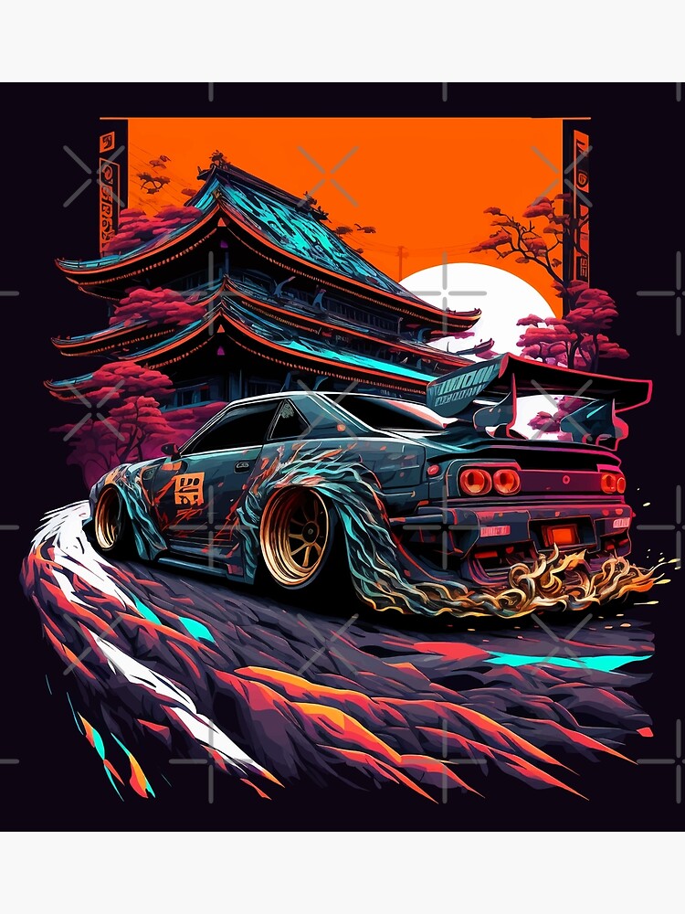 Póster Retro clásico de carreras de coches Jdm, impresiones japonesas de  coches GTR, carteles geniales, pintura