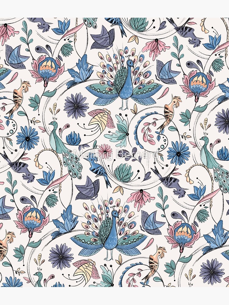 Aperçu 3 sur 3. Impression artistique avec l'œuvre Cassardiere blanc Paon motifs créée et vendue par mallorybernard.
