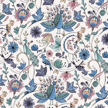 Aperçu de l'œuvre Cassardiere blanc Paon motifs de Mallory Bernard