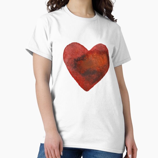 Item preview, Heart red wet watercolor illustration hand drawn  designed and sold by Calligramus | Self-Love, Mental Health & Soft Feminism Design.