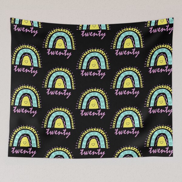 Item preview, Twenty Year Old Twentieth Birthday Cute Fun Doodle Boho Rainbow designed and sold by LadySaltwater.