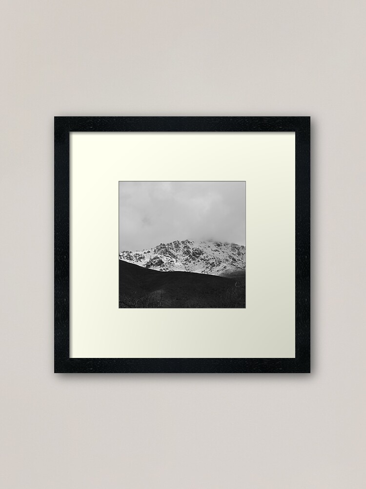 Snowy Mountains Framed Art Print by ARTbyJWP CREDIT: REDBUBBLE