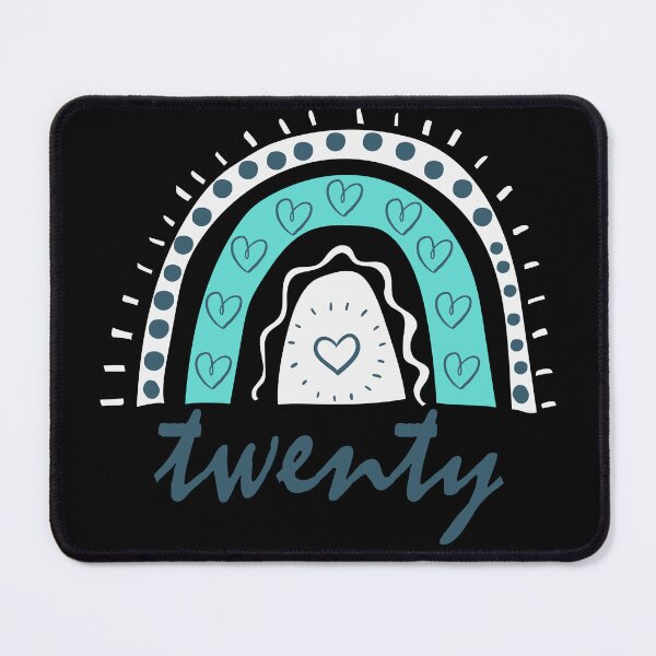 Item preview, Twenty Year Old Twentieth Birthday Cute Fun Doodle Boho Rainbow designed and sold by LadySaltwater.