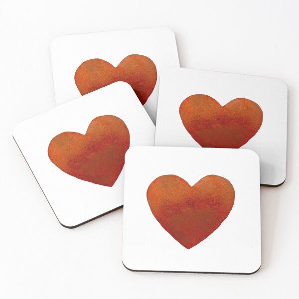 Item preview, Heart dark orange hand drawn watercolor isolated designed and sold by Yana Mustafina | Boho Soulful Designs.