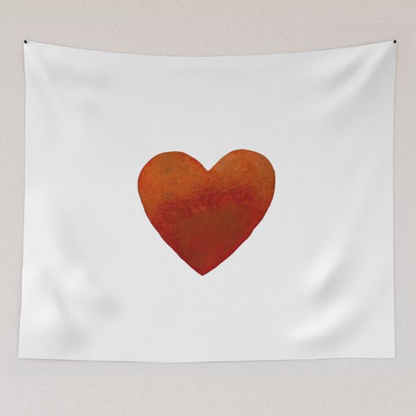 Item preview, Heart dark orange hand drawn watercolor isolated designed and sold by Yana Mustafina | Boho Soulful Designs.