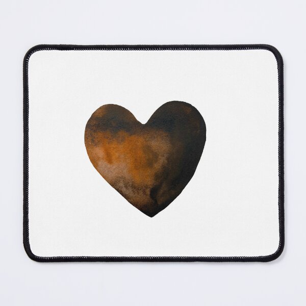 Item preview, Heart dark brown hand drawn watercolor isolated designed and sold by Yana Mustafina | Boho Soulful Designs.